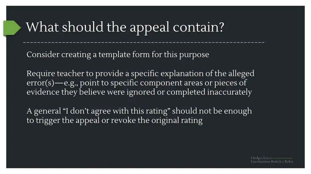 what should the appeal contain