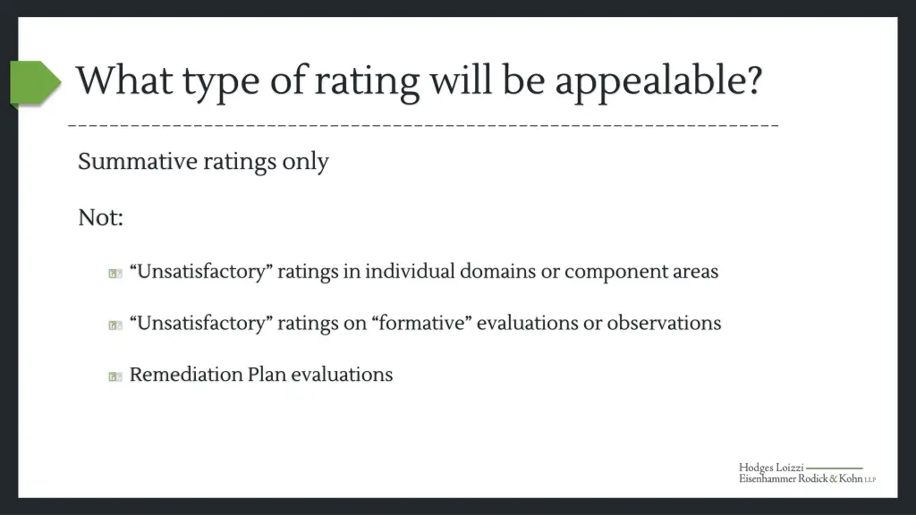 what type of rating will be appealable 1
