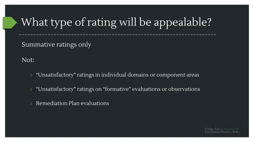 what type of rating will be appealable