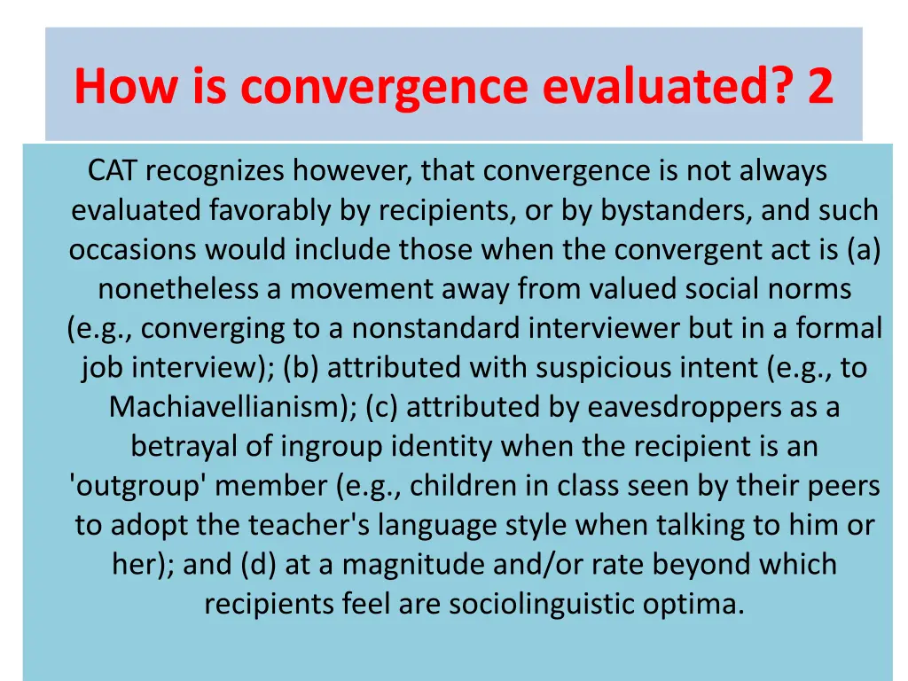 how is convergence evaluated 2
