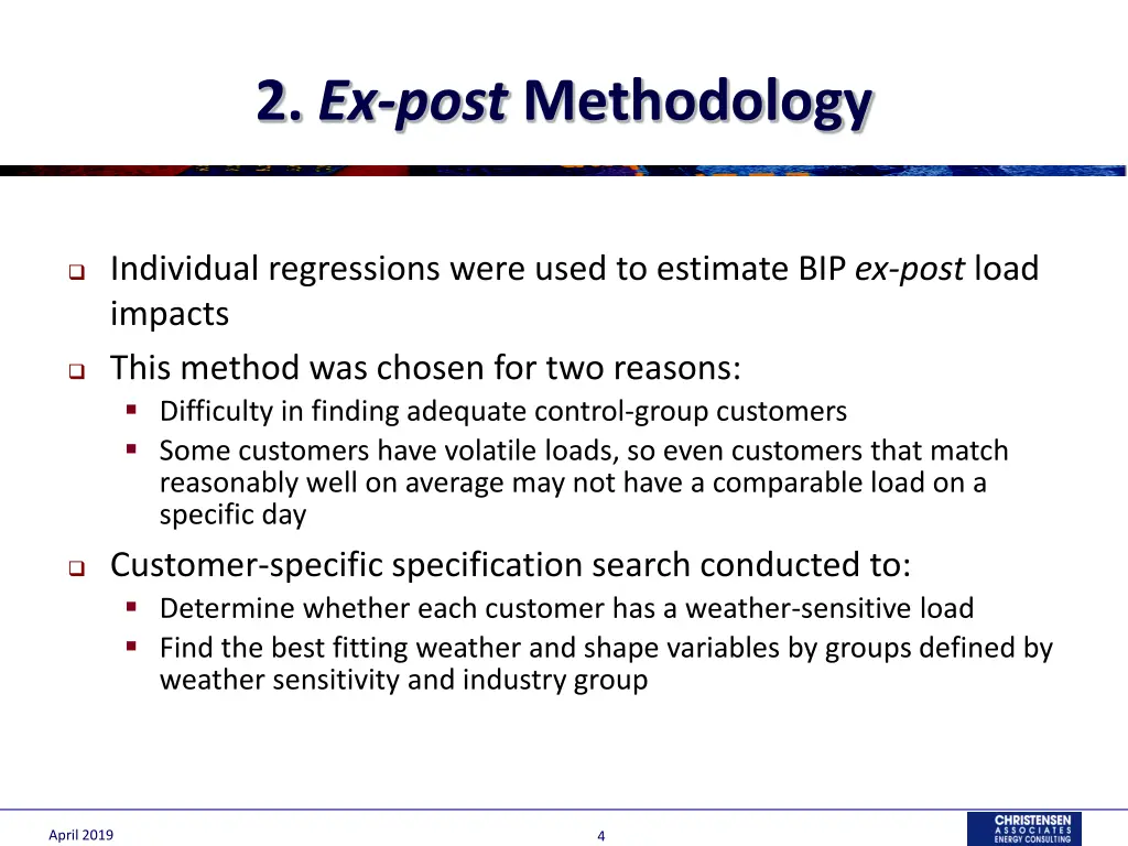 2 ex post methodology