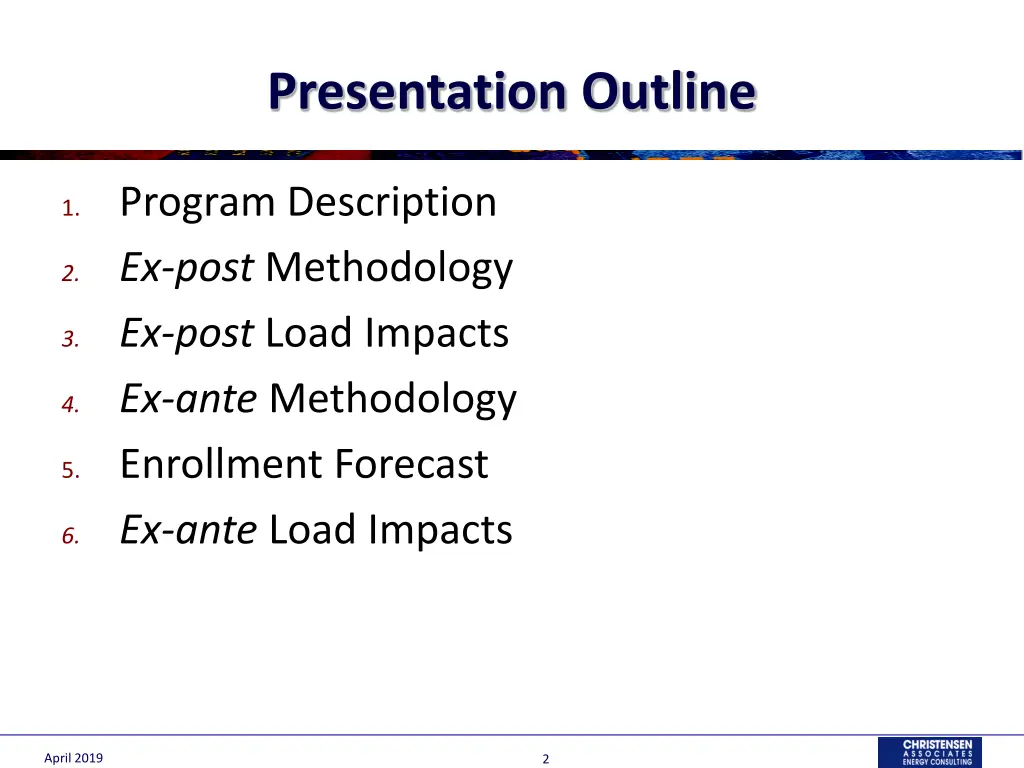presentation outline