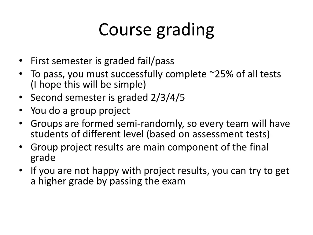 course grading 1
