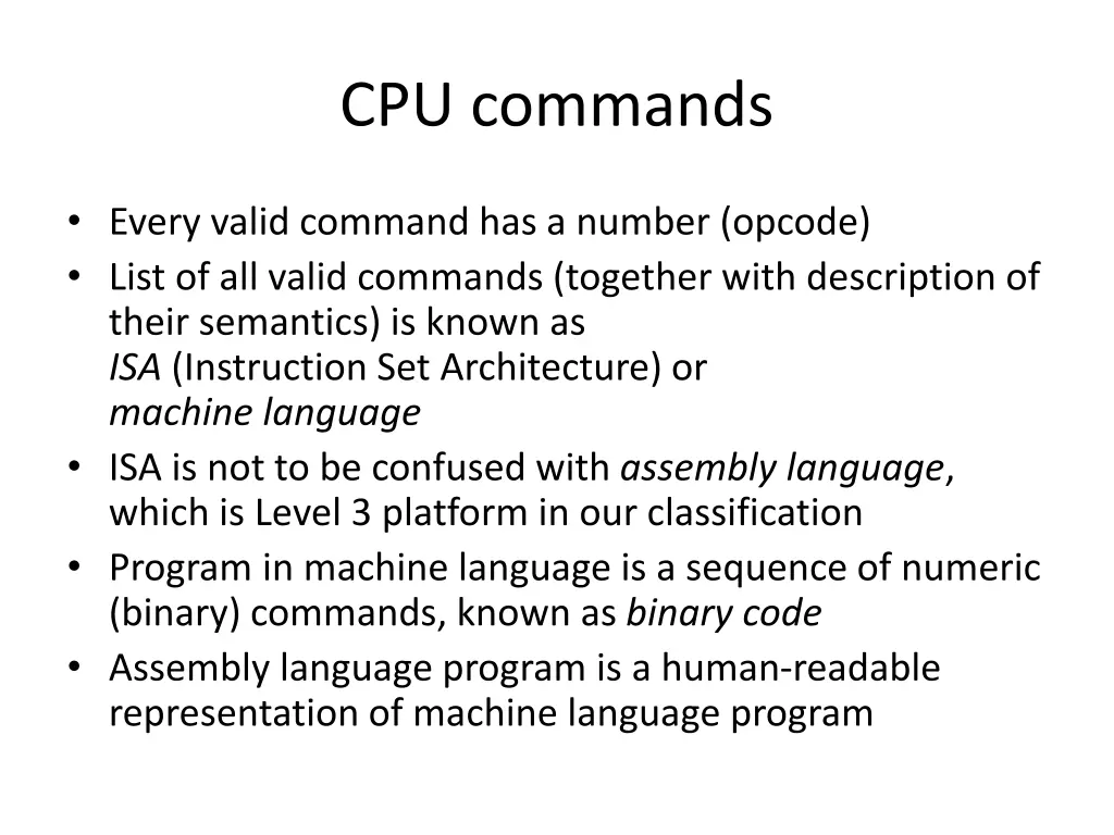 cpu commands