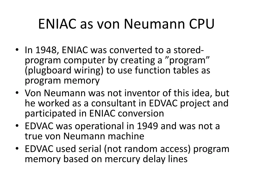 eniac as von neumann cpu