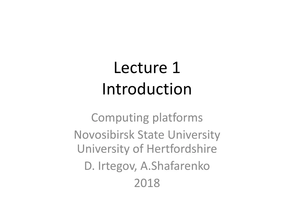 lecture 1 introduction