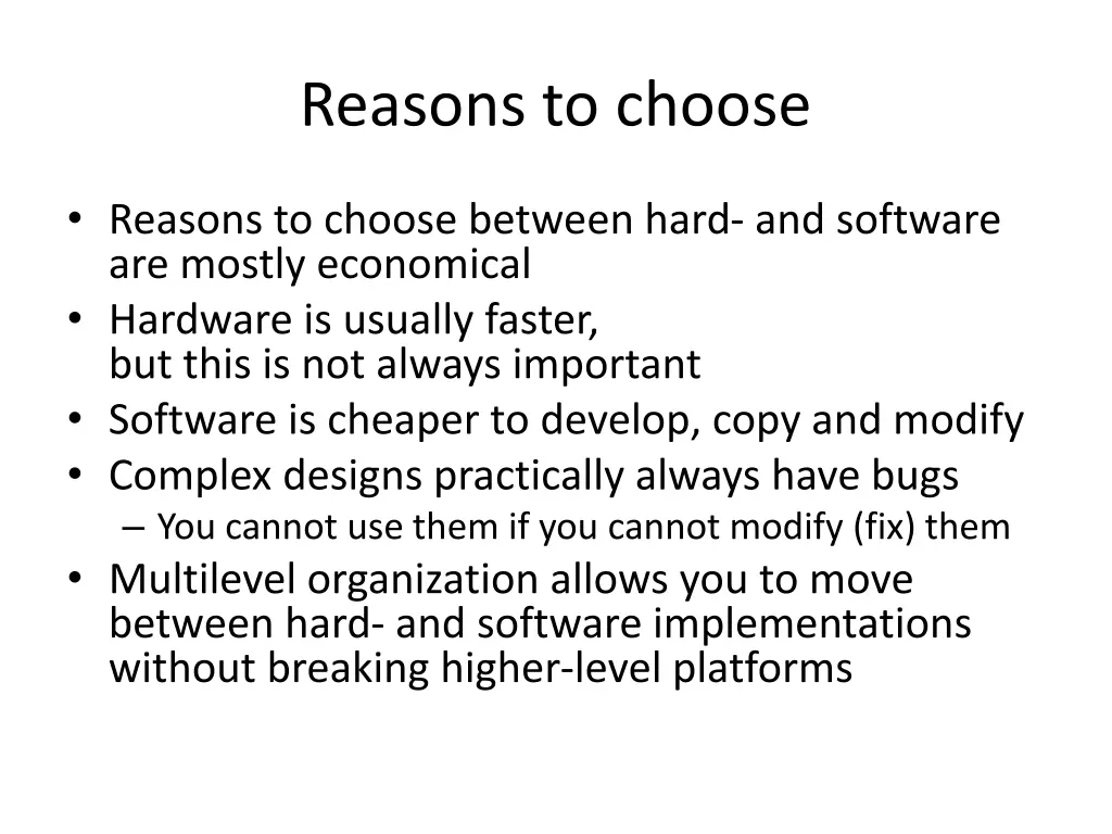 reasons to choose