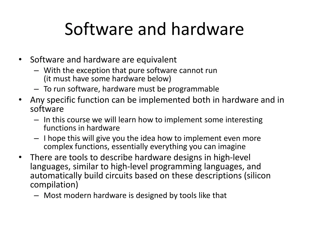 software and hardware