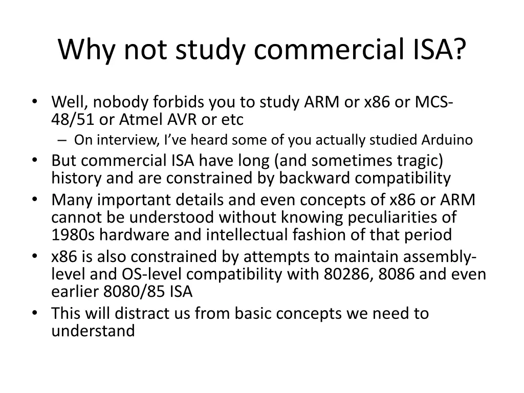 why not study commercial isa