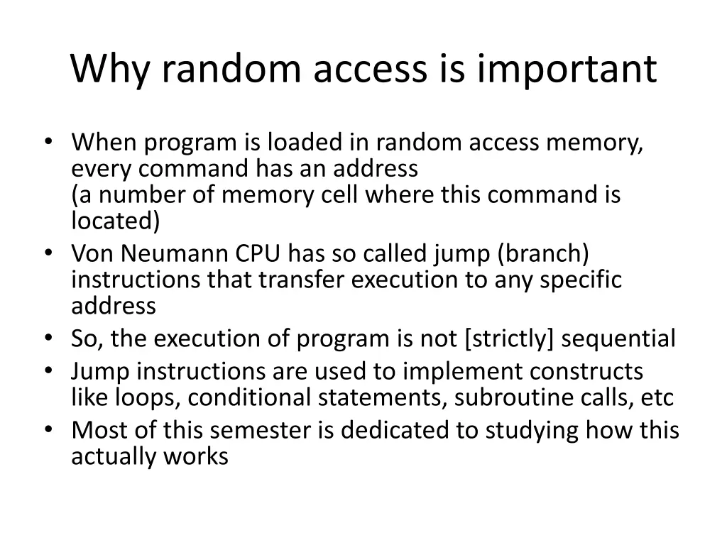why random access is important
