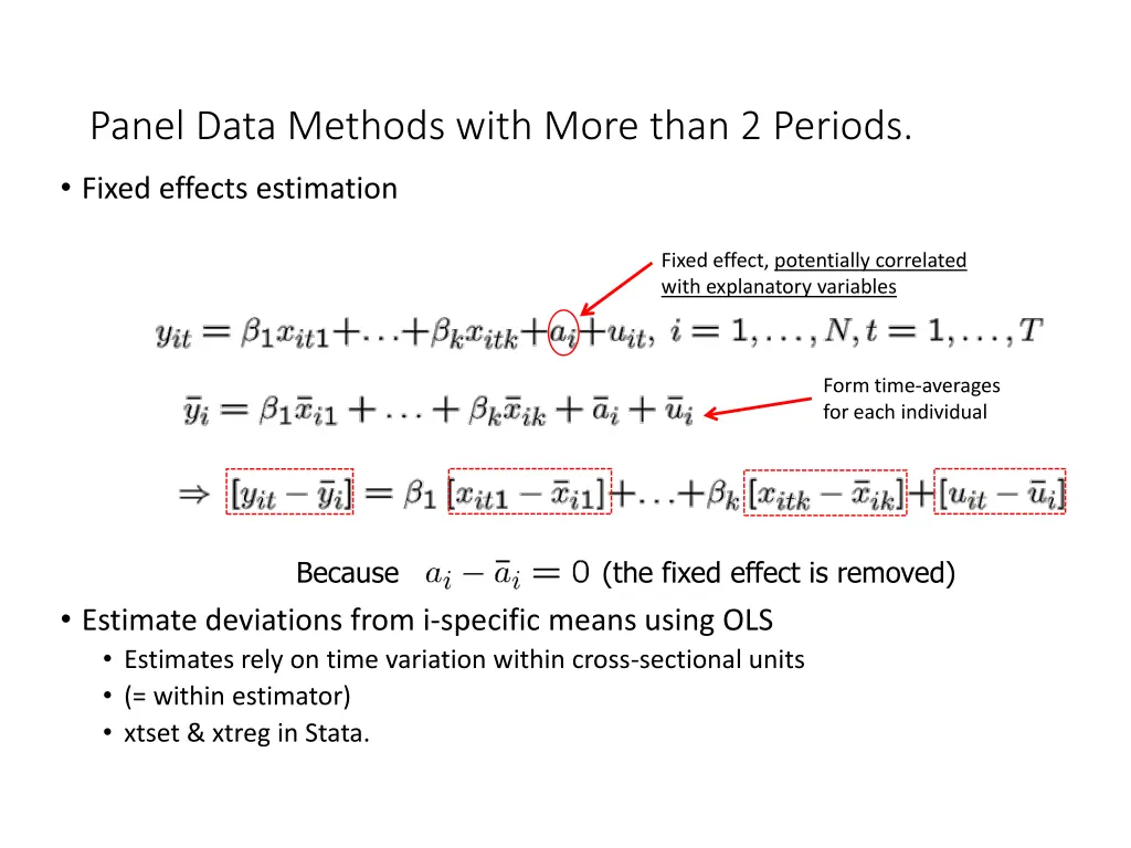panel data methods with more than 2 periods