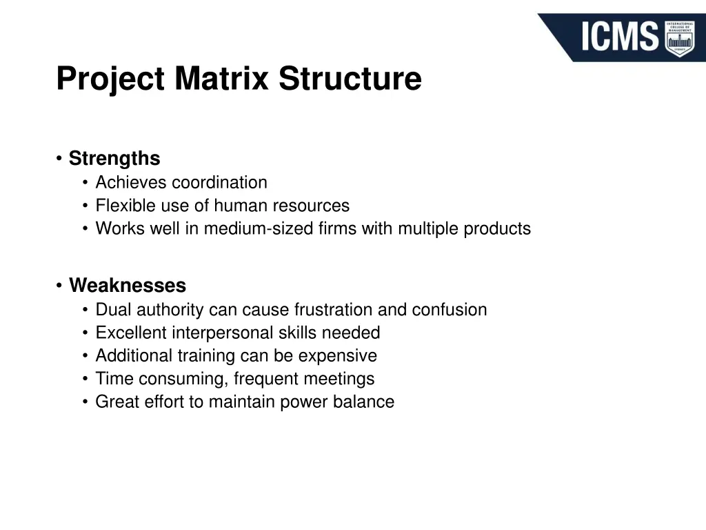 project matrix structure 1