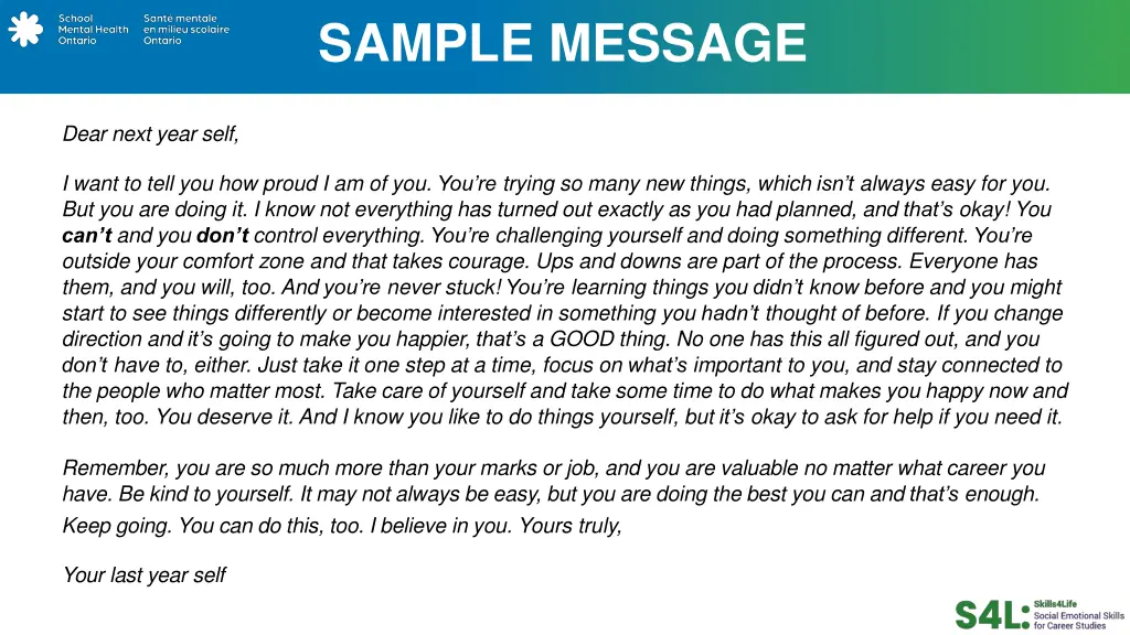 sample message
