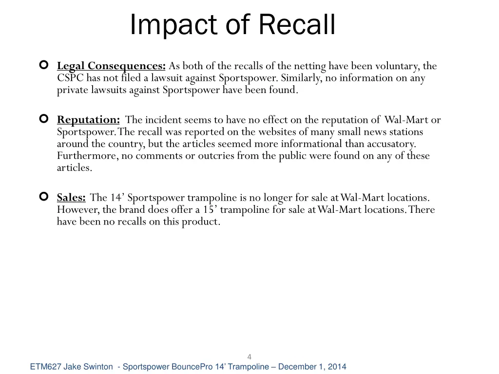 impact of recall