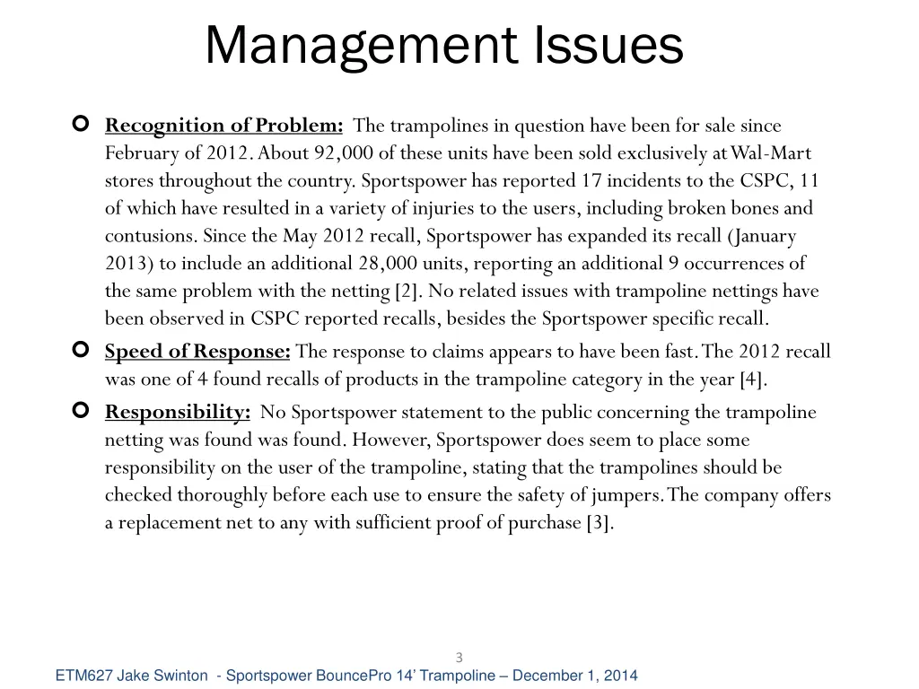 management issues