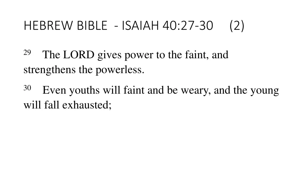 hebrew bible isaiah 40 27 30 2