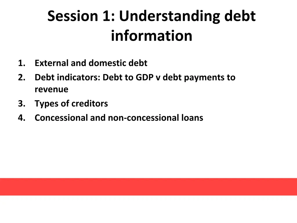 session 1 understanding debt information