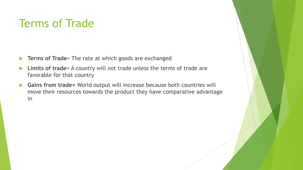 terms of trade