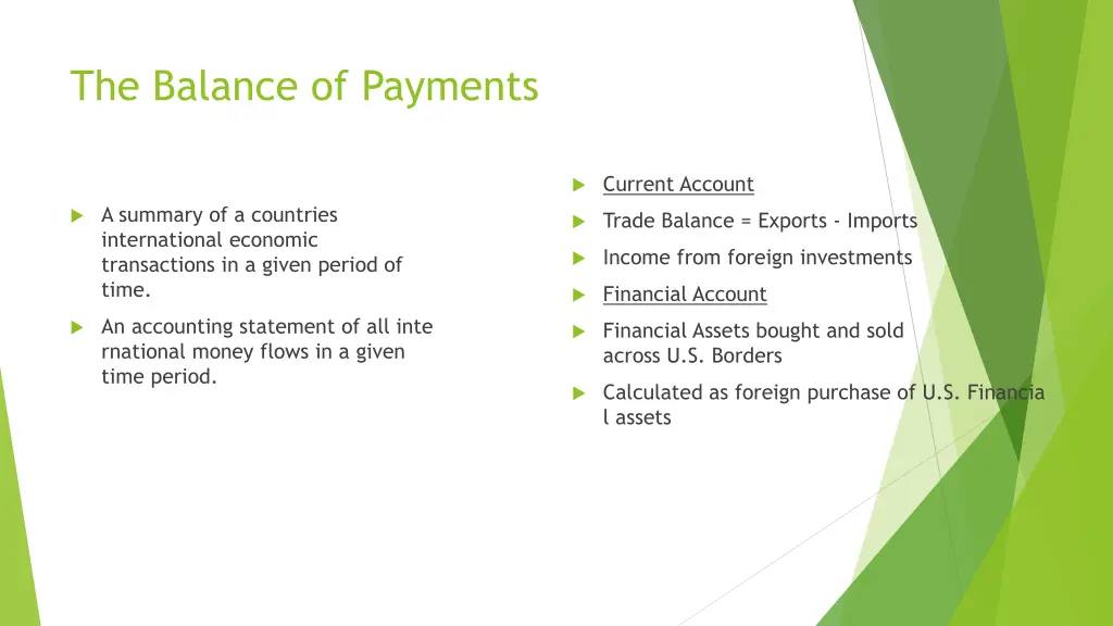 the balance of payments