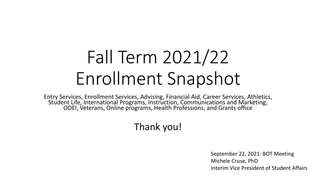 fall term 2021 22 enrollment snapshot