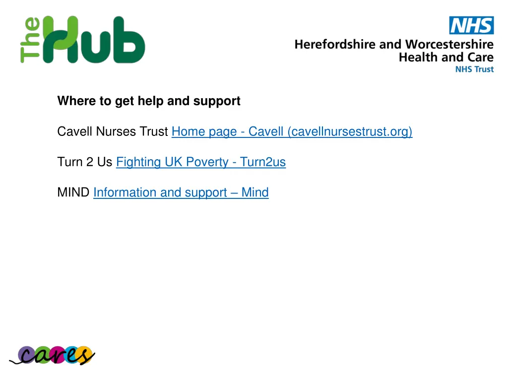 where to get help and support 1