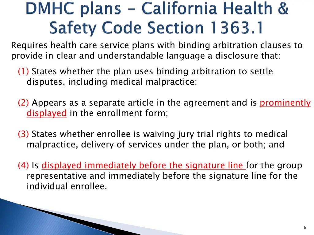 requires health care service plans with binding