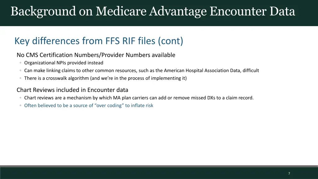 background on medicare advantage encounter data 2