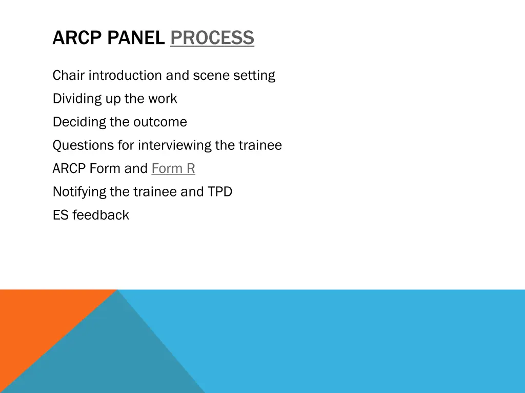 arcp panel process