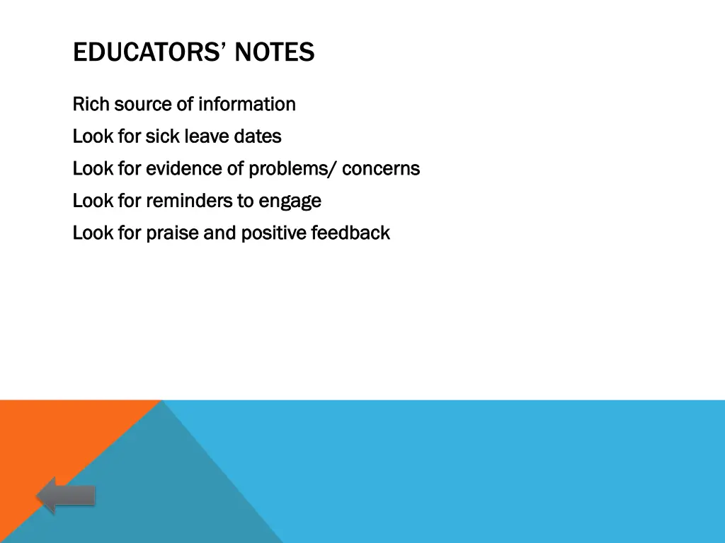 educators notes