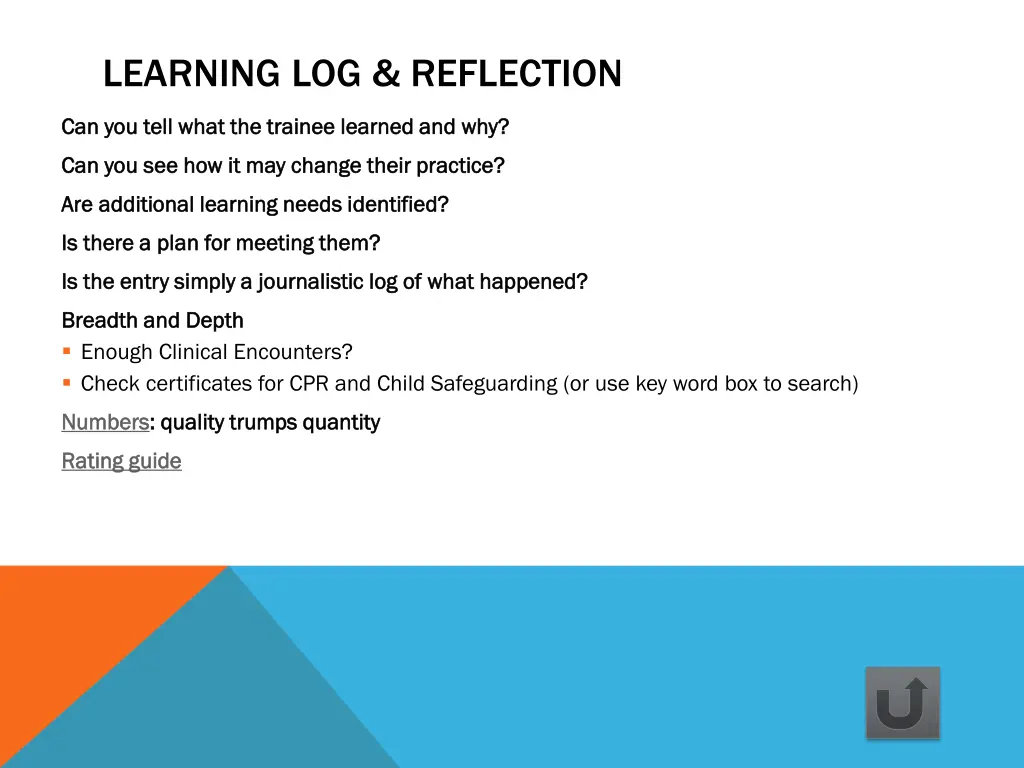learning log reflection