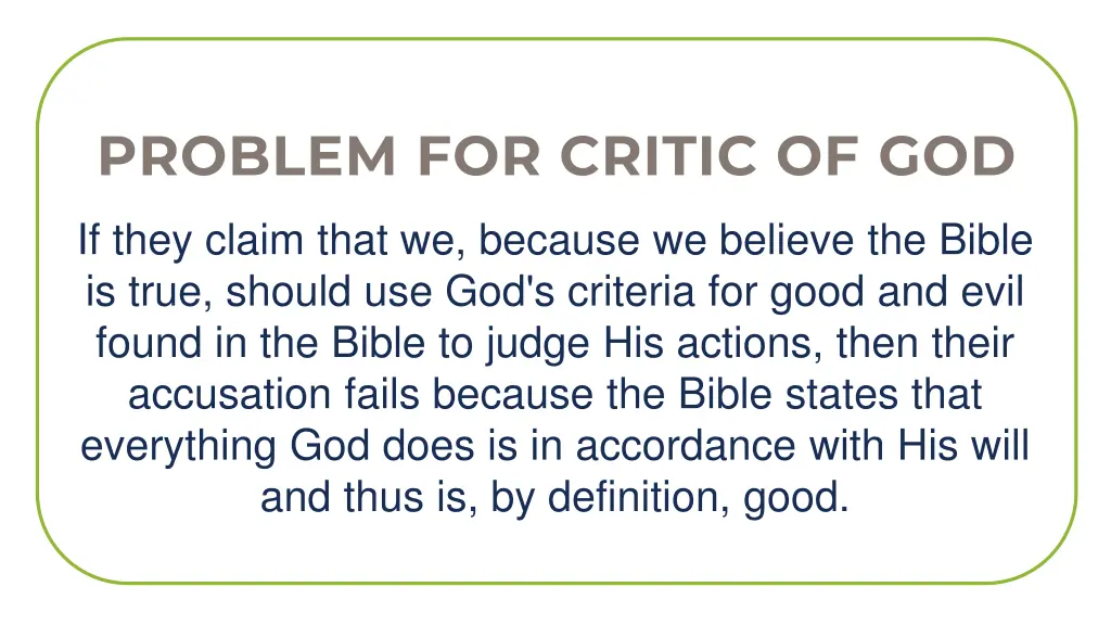problem for critic of god 1