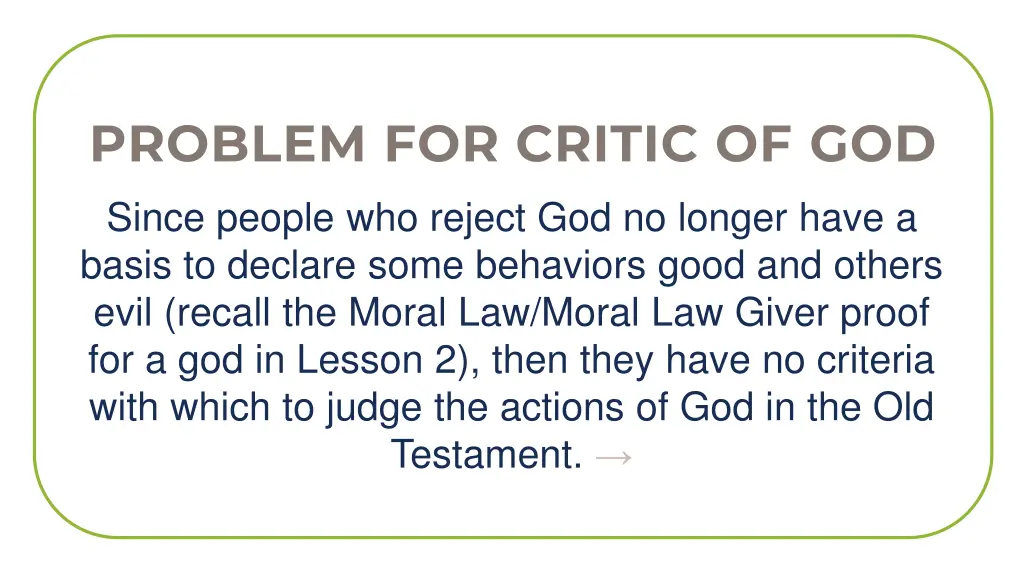 problem for critic of god