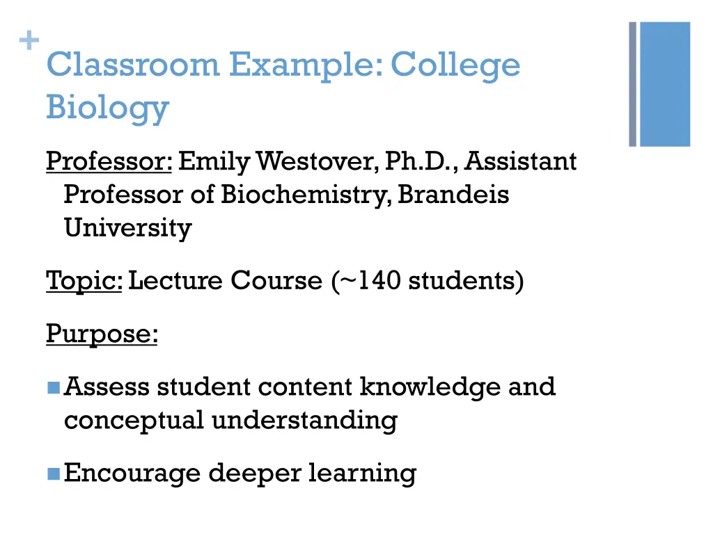classroom example college biology