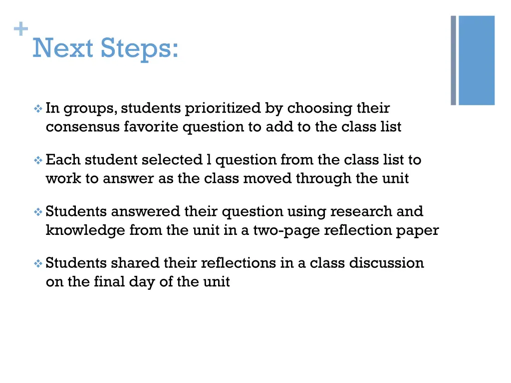 next steps
