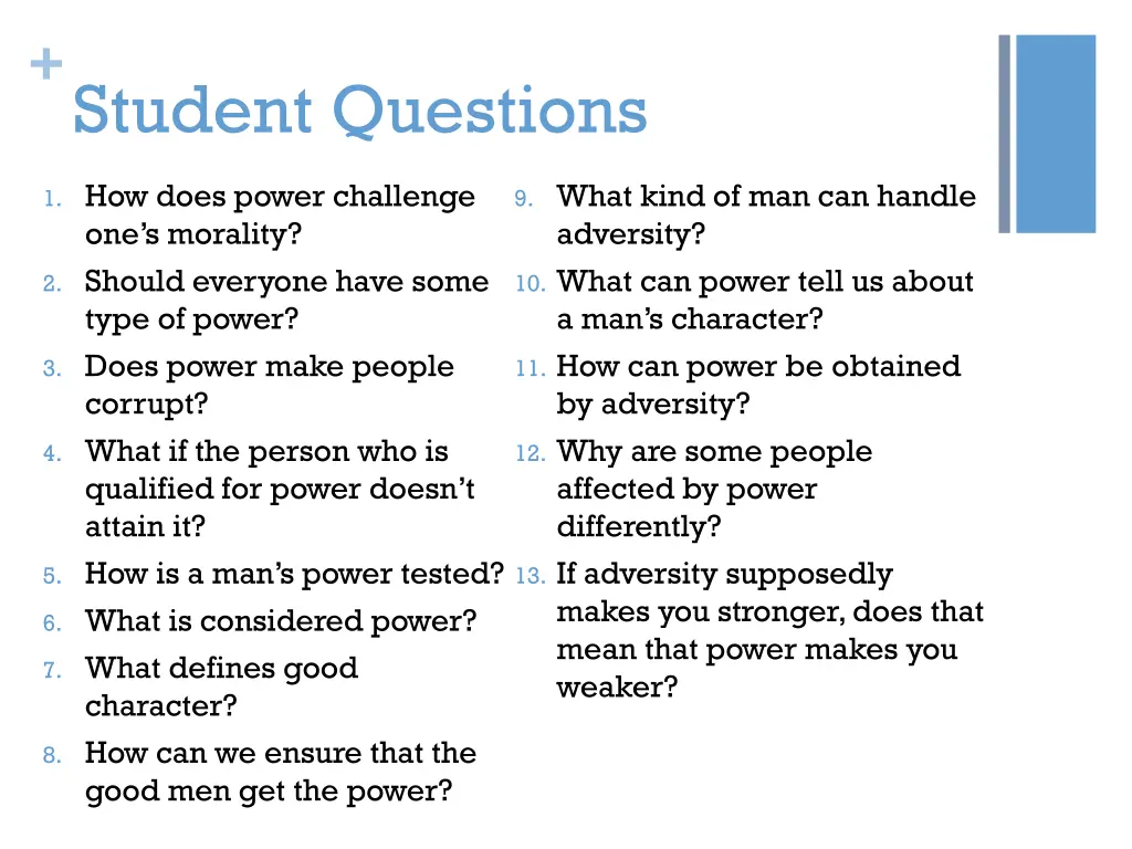 student questions 2
