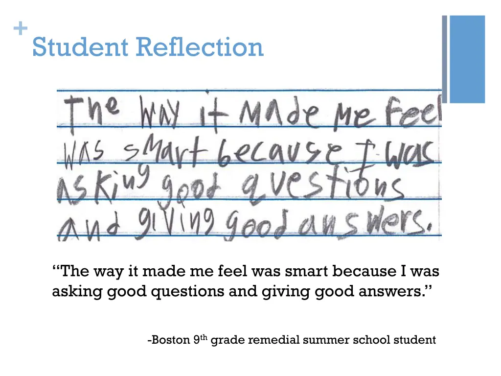 student reflection
