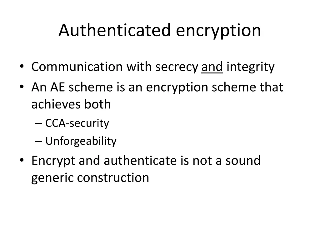 authenticated encryption