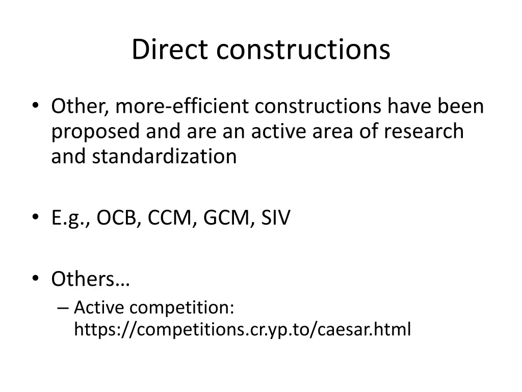 direct constructions