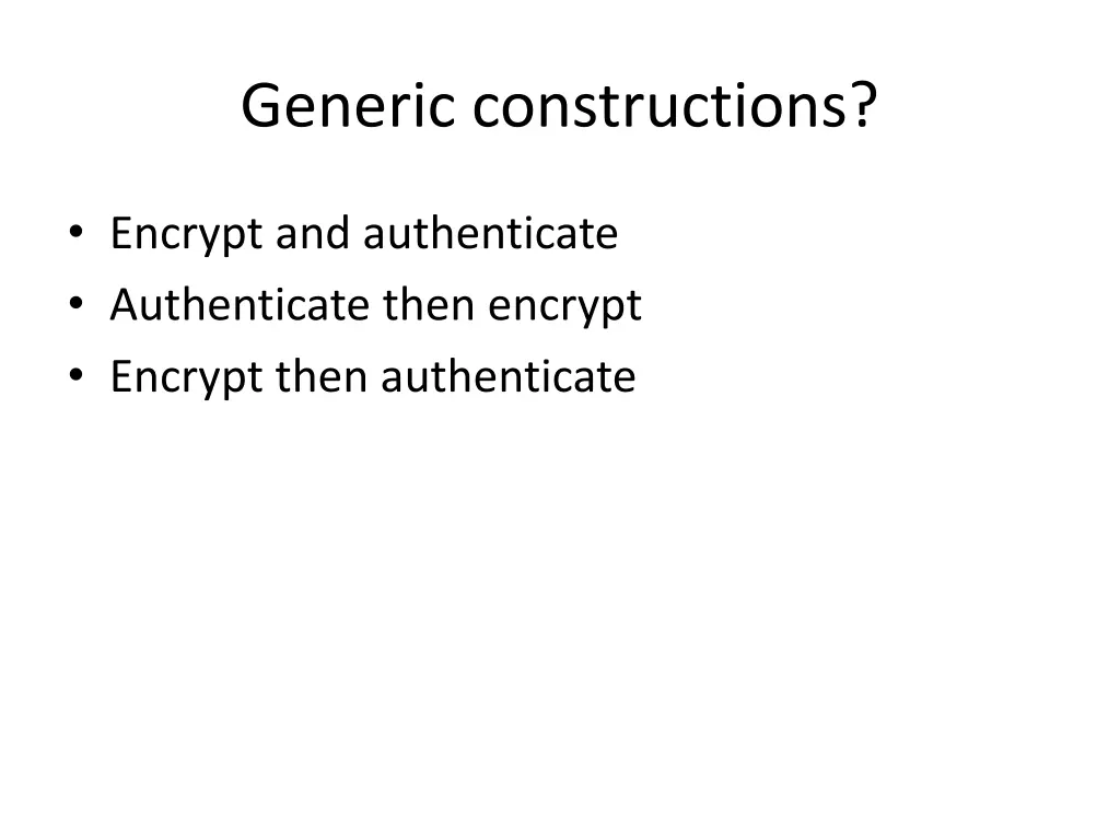 generic constructions 1