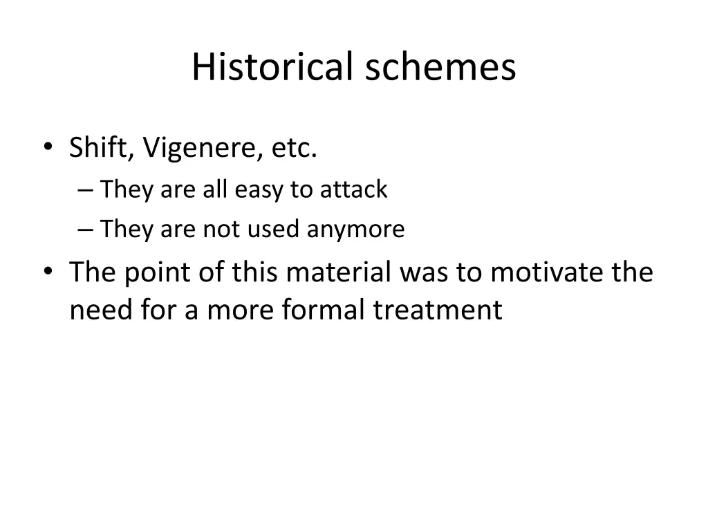 historical schemes