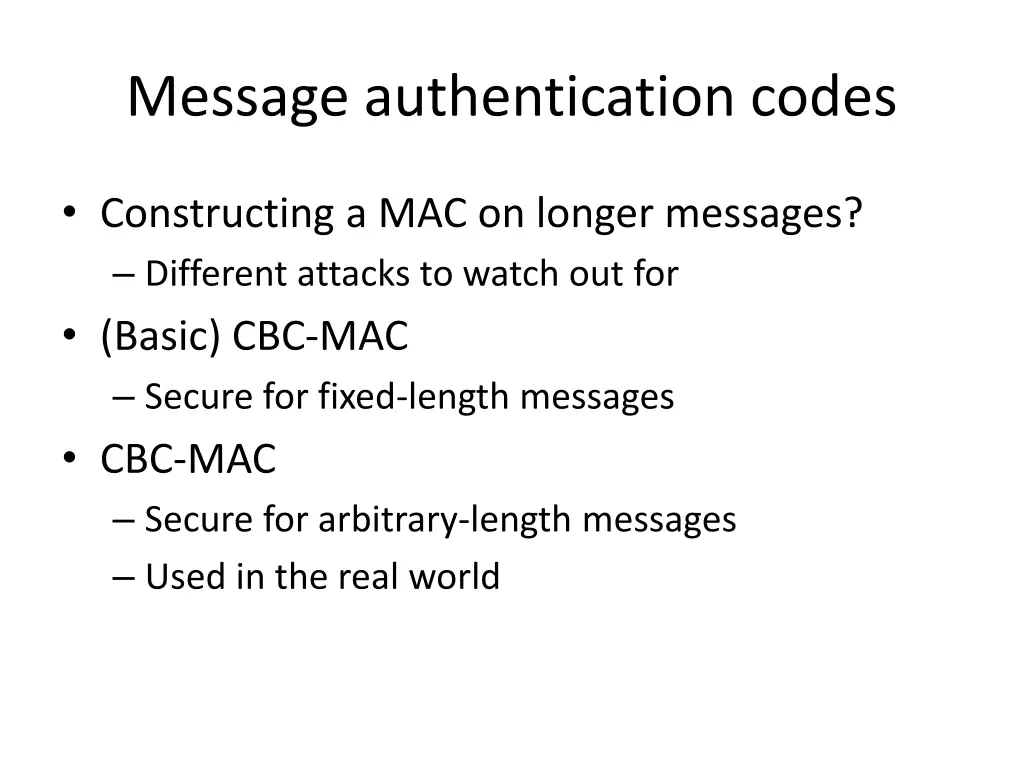 message authentication codes 1