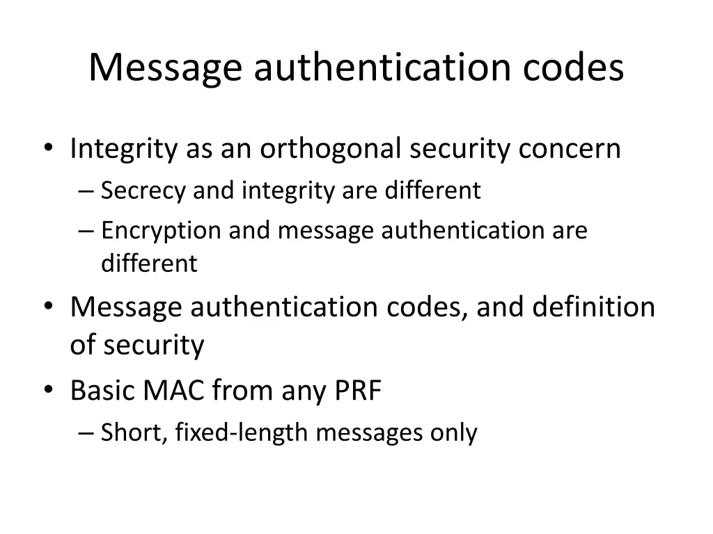 message authentication codes