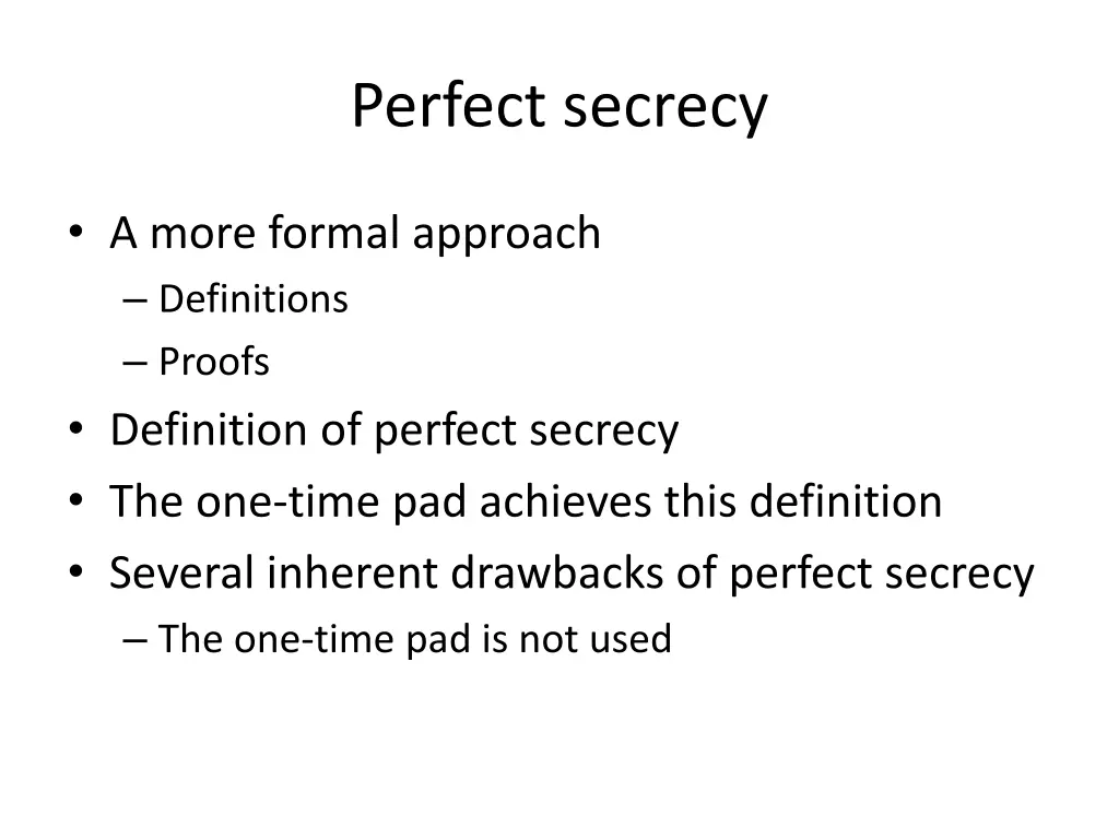 perfect secrecy