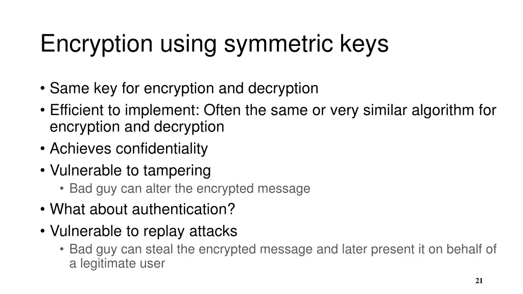 encryption using symmetric keys