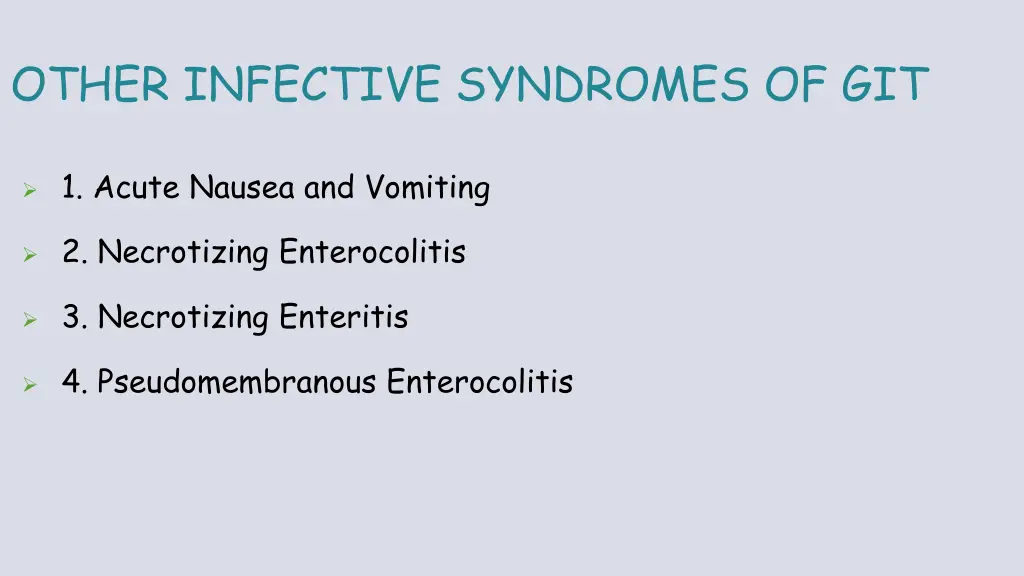 other infective syndromes of git 1