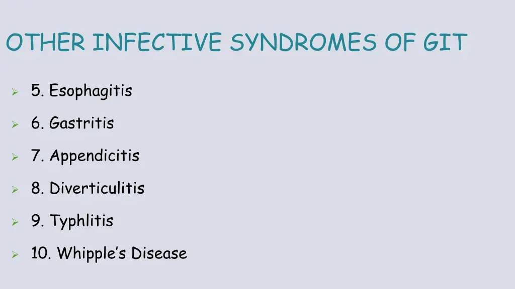 other infective syndromes of git 2
