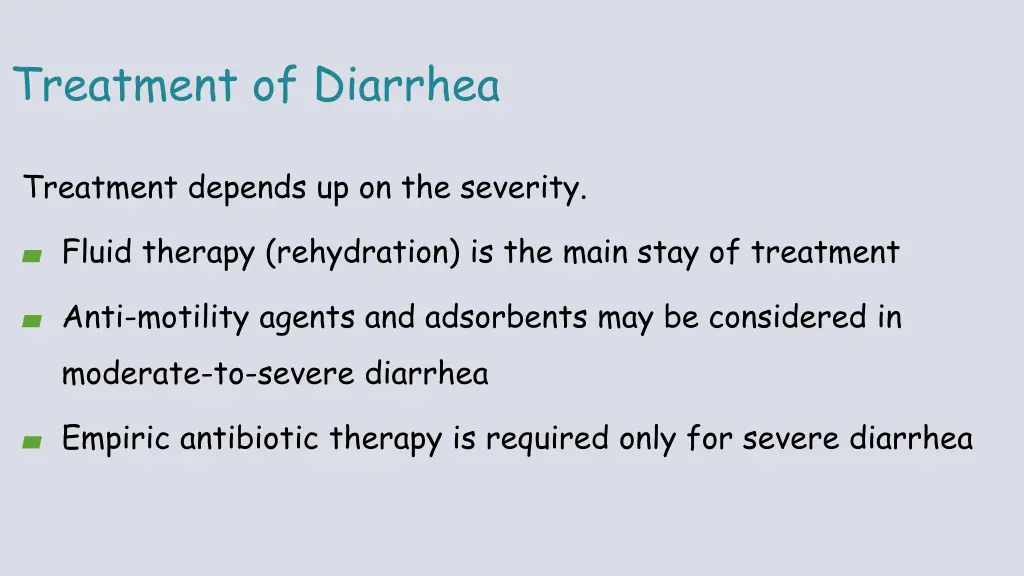 treatment of diarrhea