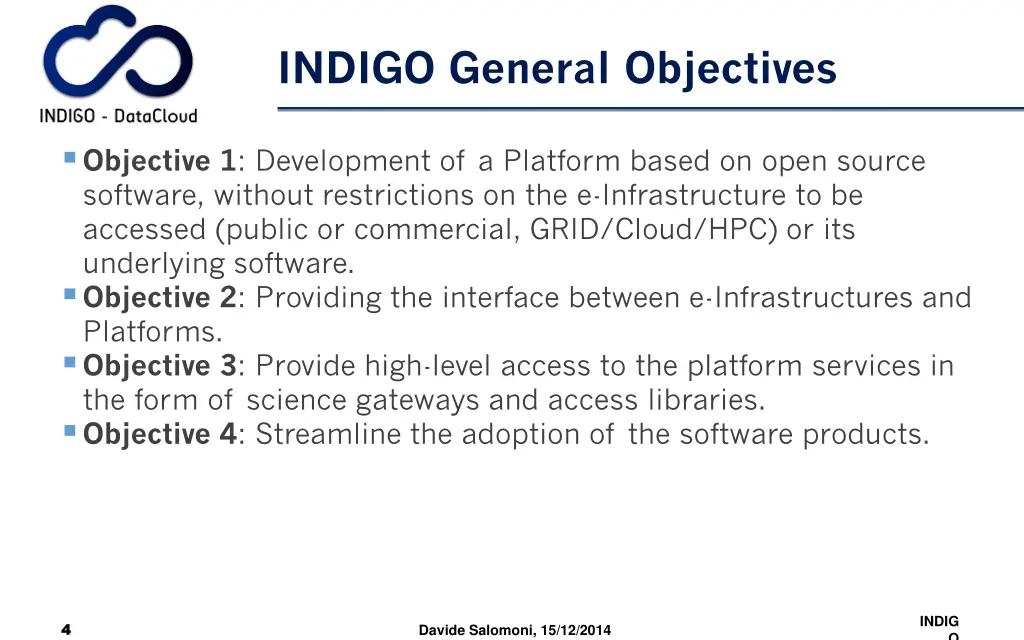 indigo general objectives