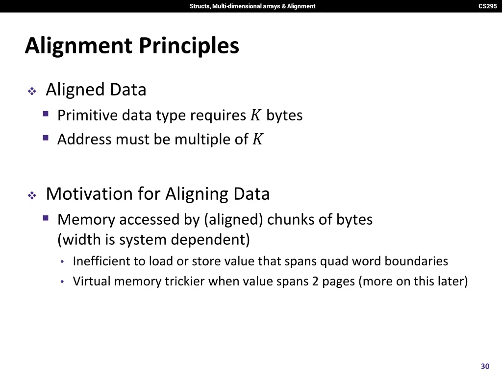 structs multi dimensional arrays alignment 28