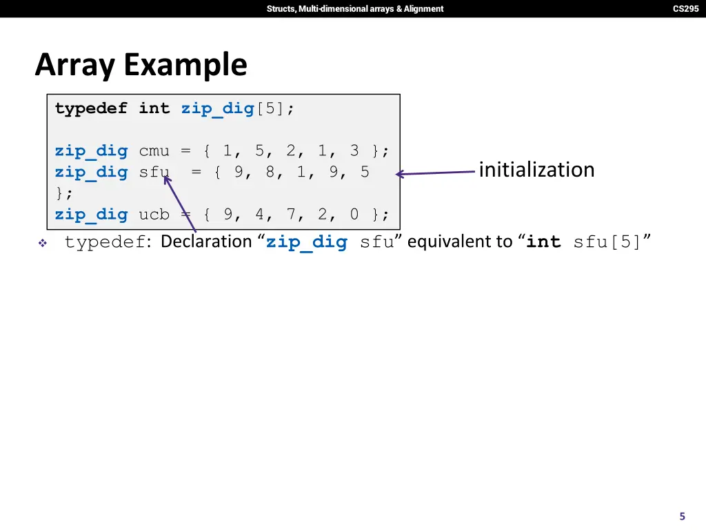 structs multi dimensional arrays alignment 4